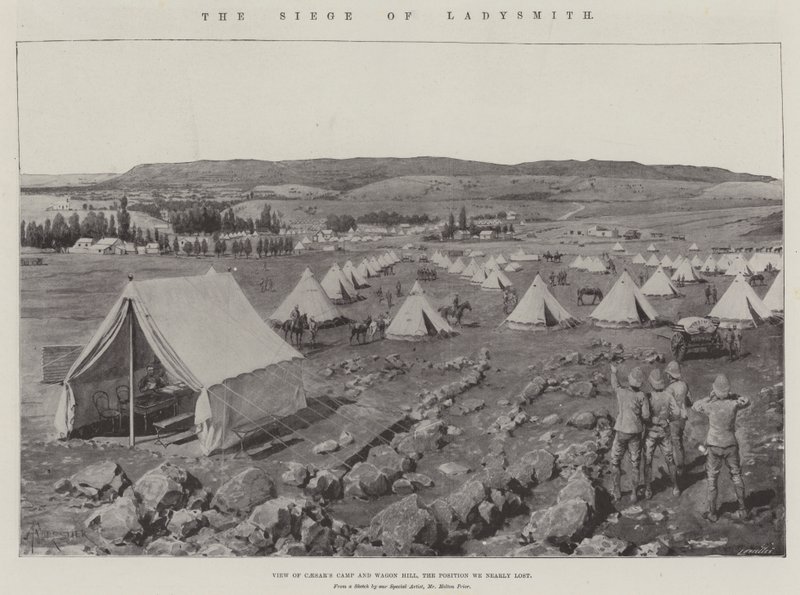 O cerco de ladysmith litho de Amedee Forestier