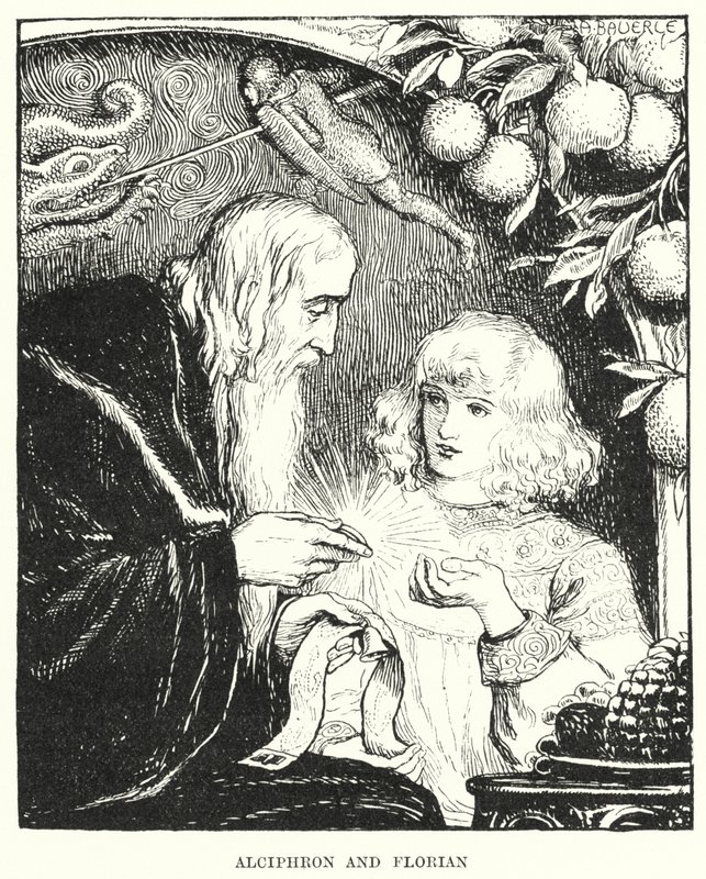 Alciphron e Florian (gravura) de Amelia M. (attr.to) Bowerley or Bauerle