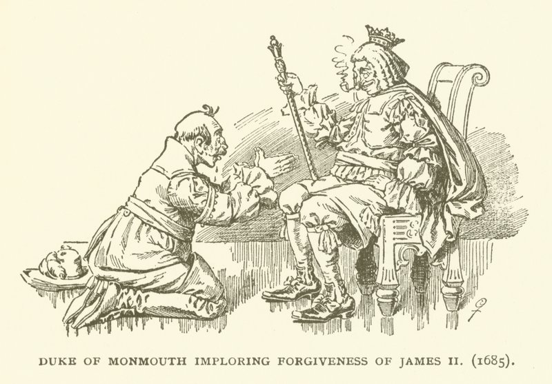 Duque de Monmouth implorando perdão de James II (1685) de American School