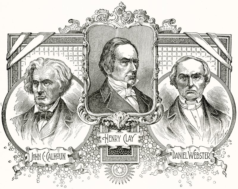 John C Calhoun, Henry Clay, Daniel Webster de American School