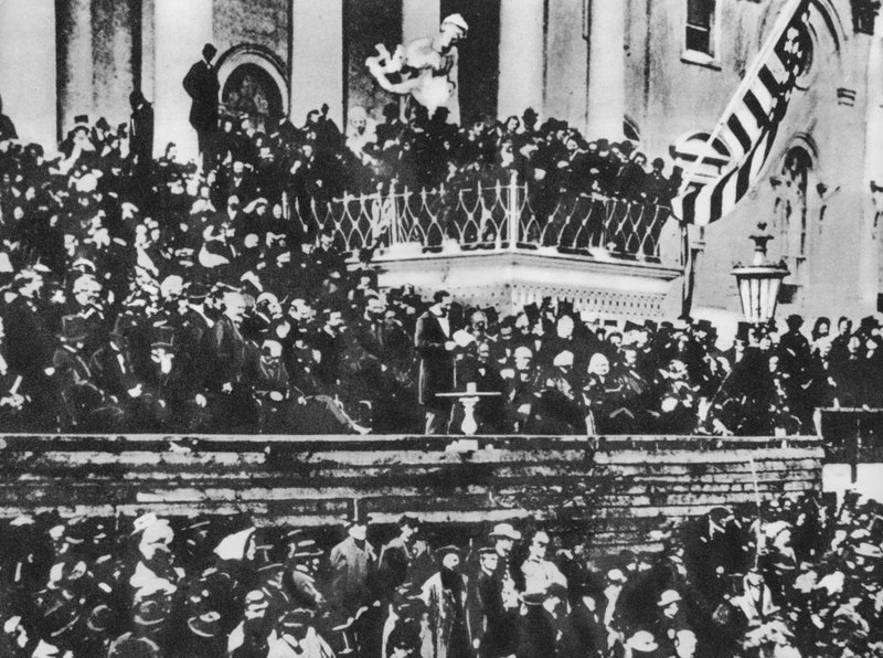 Abraham Lincolns segunda inauguração, 4 de março de 1865 (foto a p/b) de American Photographer (after)
