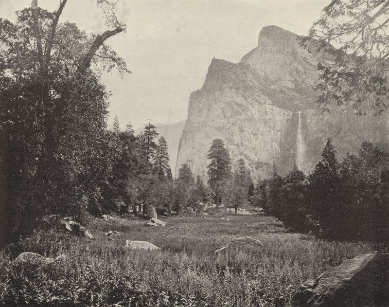 Bridal Veil Falls, Yosemite Valley, Califórnia (foto a p/b) de American Photographer (after)