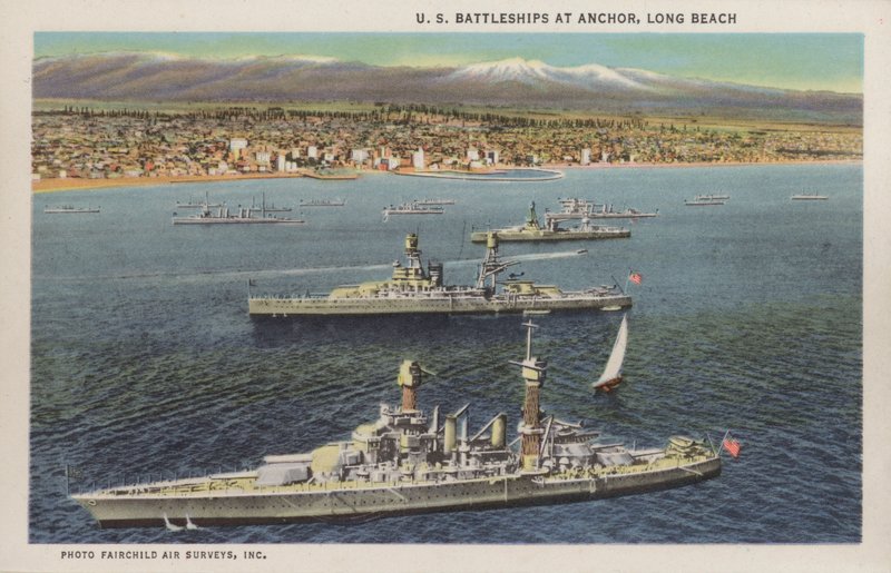 Califórnia: US Battleships at anchor, Long Beach (foto) de American Photographer (after)