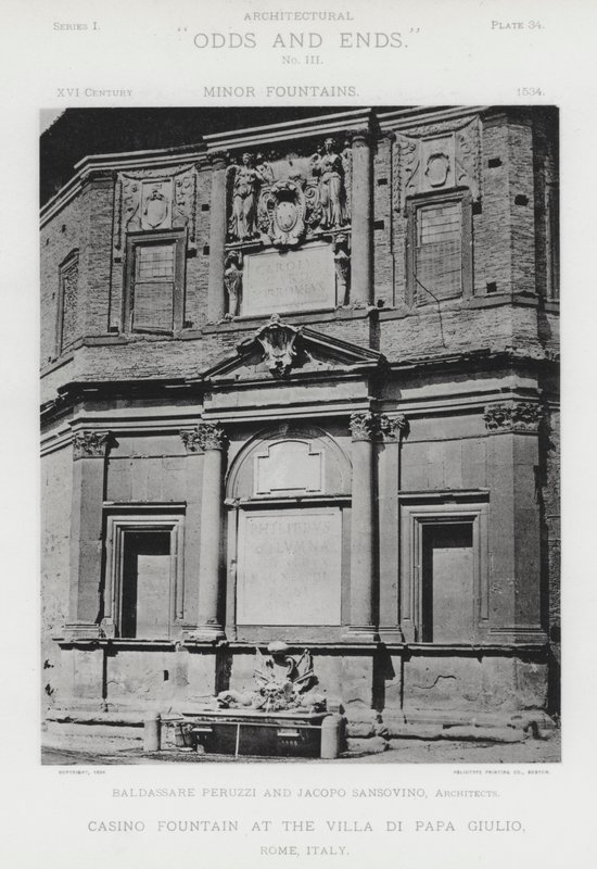 Fonte do Casino na Villa Di Papa Giulio, Roma, Itália (foto a p/b) de American Photographer (after)