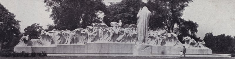 Chicago: A Fonte do Tempo, obra-prima de Lorado Taft em Washington Park (foto a p/b) de American Photographer (after)