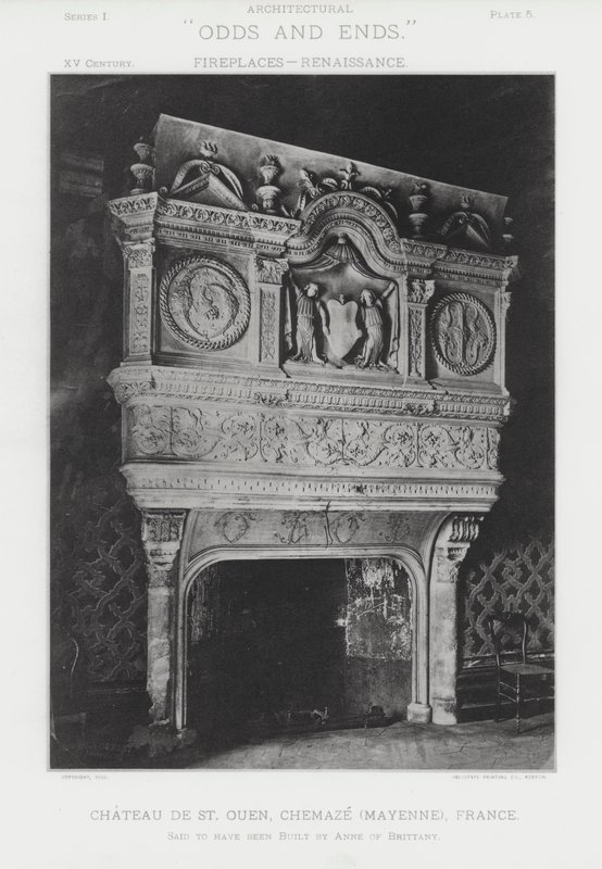 Lareira: Chateau De St Ouen, Chemaze, Mayenne, França (foto a p/b) de American Photographer (after)
