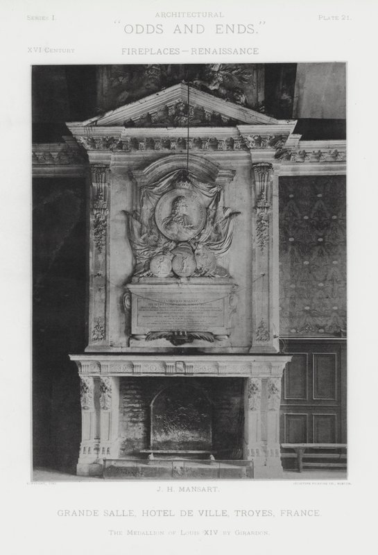 Lareira: Grande Salle, Hotel De Ville, Troyes, França (foto a p/b) de American Photographer (after)
