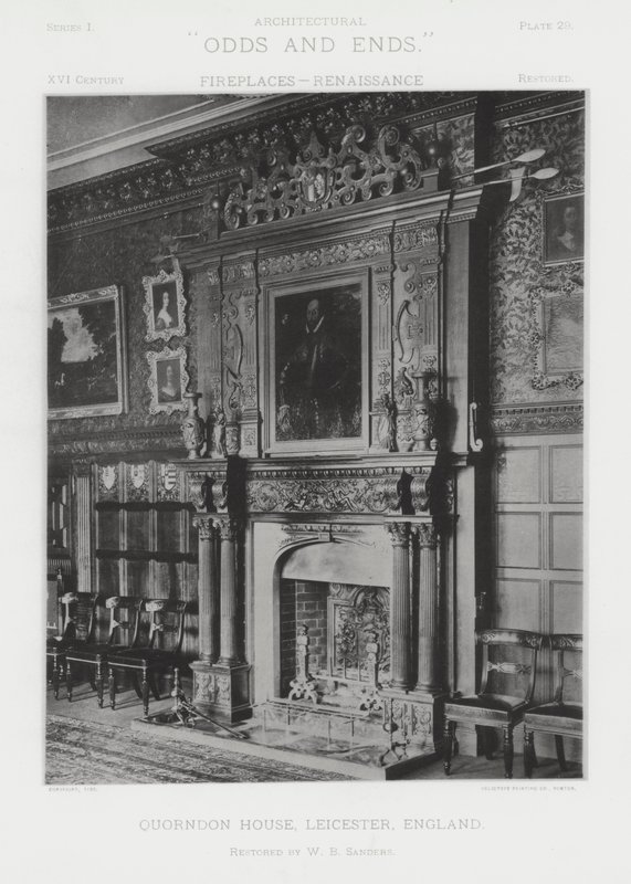 Lareira: Quorndon House, Leicester, Inglaterra (foto a p/b) de American Photographer (after)