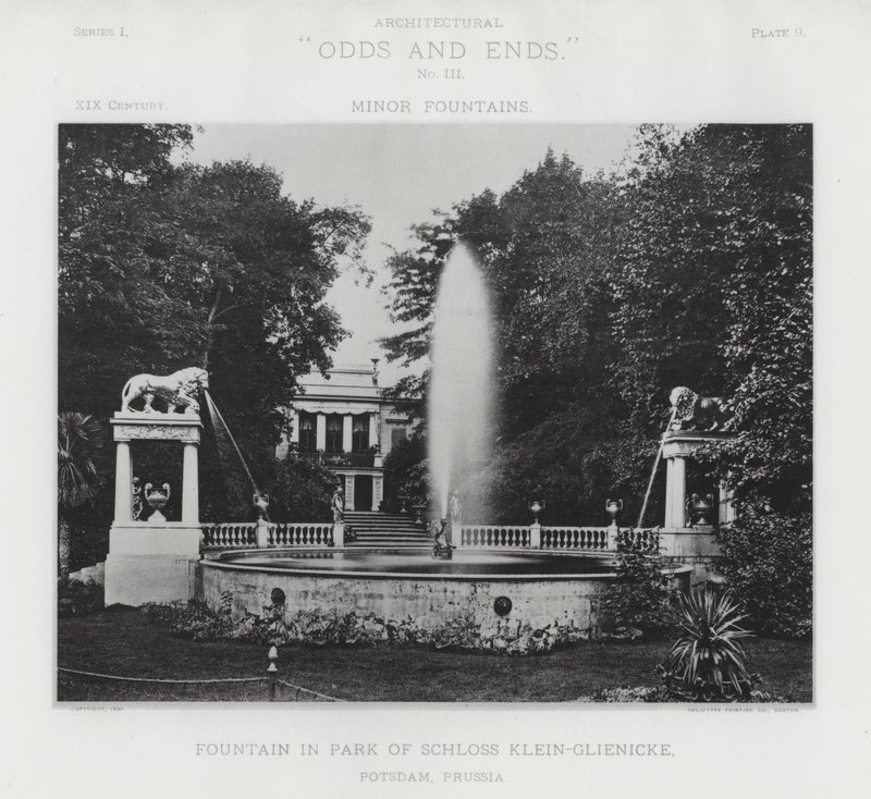 Fonte no Parque de Schloss Klein-Glienicke, Potsdam, Prússia (foto a p/b) de American Photographer (after)