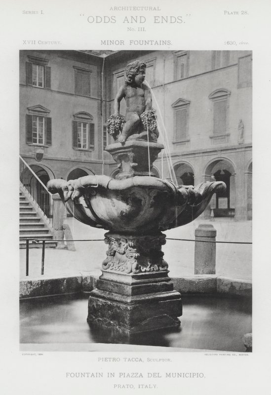 Fonte na Piazza Del Municipio, Prato, Itália (foto a p/b) de American Photographer (after)