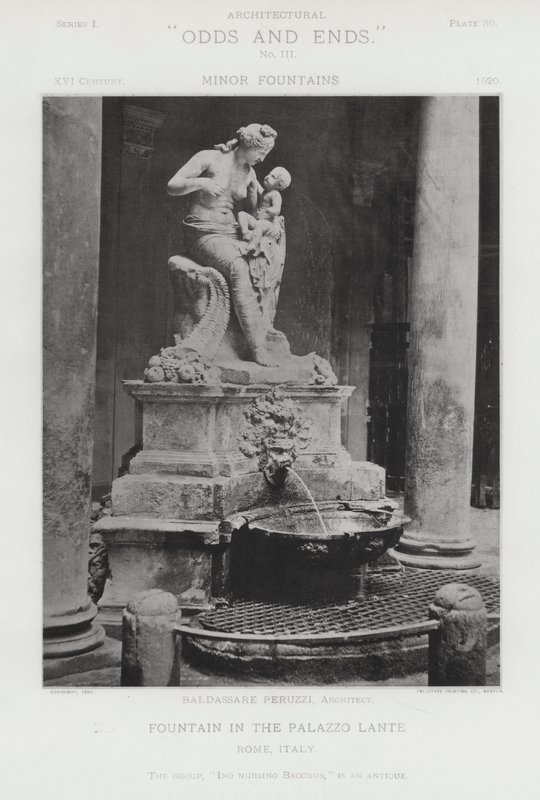 Fonte no Palazzo Lante, Roma, Itália (foto a p/b) de American Photographer (after)