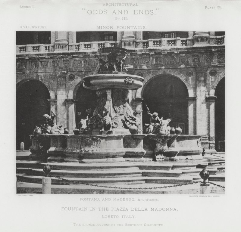 Fonte na Piazza Della Madonna, Loreto, Itália (foto a p/b) de American Photographer (after)