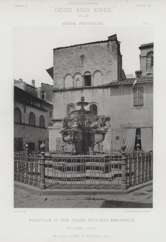 Fonte na Piazza Vittorio Emanuele, Viterbo, Itália (foto a p/b) de American Photographer (after)