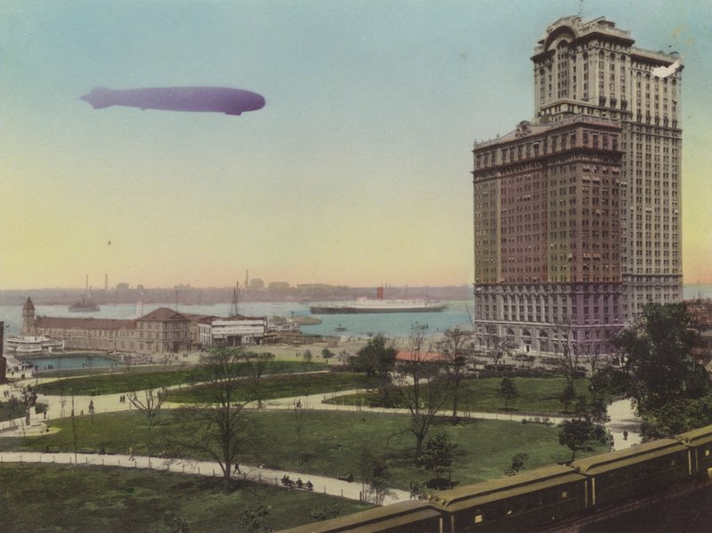 Nova lorque: Pier No 1, North River; Battery Park e Whitehall Building (foto) de American Photographer (after)