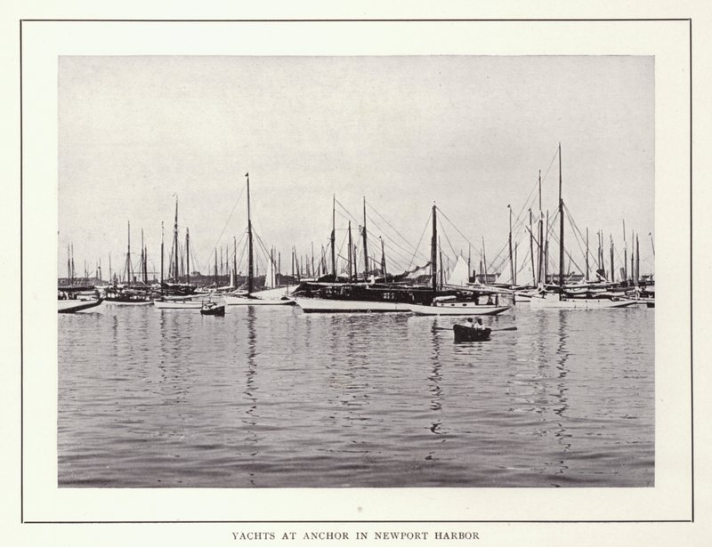 Newport, Rhode Island: Iates no Anchor em Newport Harbor (foto a p/b) de American Photographer (after)