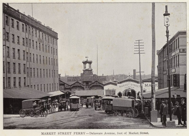 Philadelphia: Market Street Ferry, Avenida Delaware, pé da Market Street (foto a p/b) de American Photographer (after)