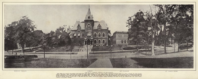 Springfield, Massachusetts: The City Library Group of Buildings (foto a p/b) de American Photographer (after)