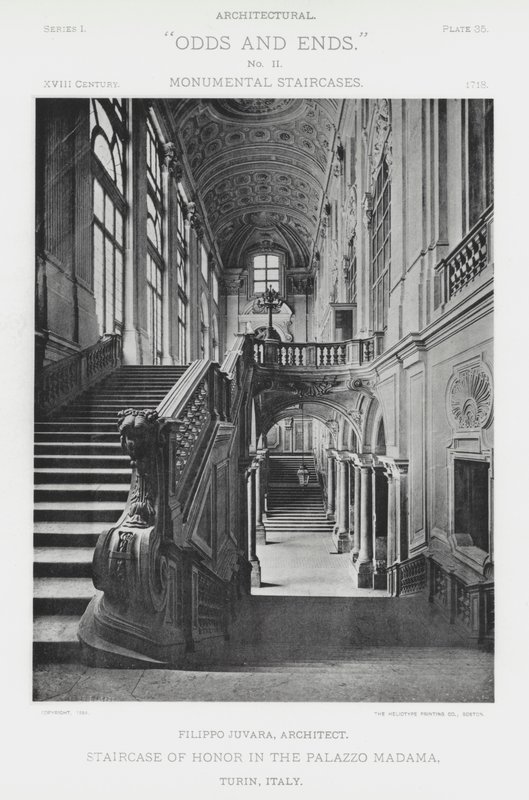 Escadaria de Honra no Palazzo Madama, Turim, Itália (foto a p/b) de American Photographer (after)
