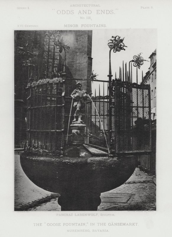A "Goose Fountain", em Gansemarkt, Nuremberga, Baviera (foto a p/b) de American Photographer (after)