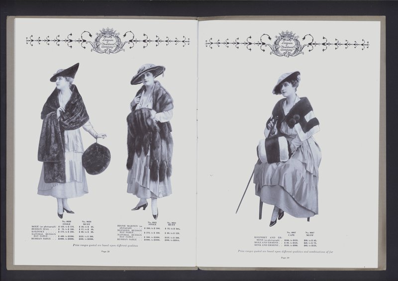 Espalhamento de duas páginas do The The Theater of Fur Fashion (foto a p/b) de American Photographer (after)