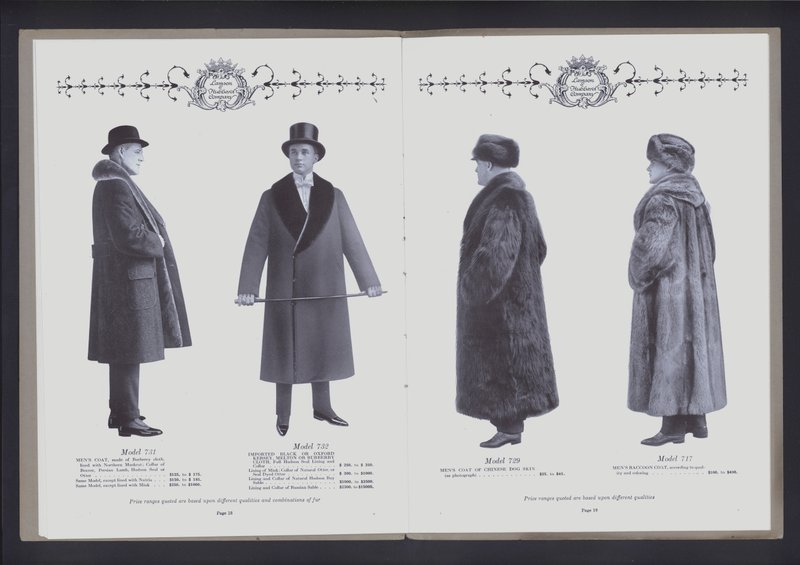 Espalhamento de duas páginas do The The Theater of Fur Fashion (foto a p/b) de American Photographer (after)