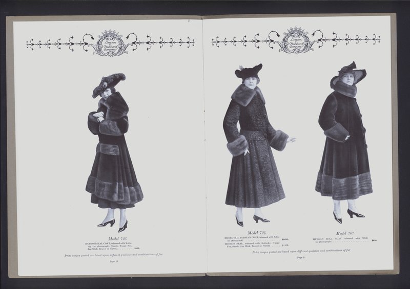 Espalhamento de duas páginas do The The Theater of Fur Fashion (foto a p/b) de American Photographer (after)
