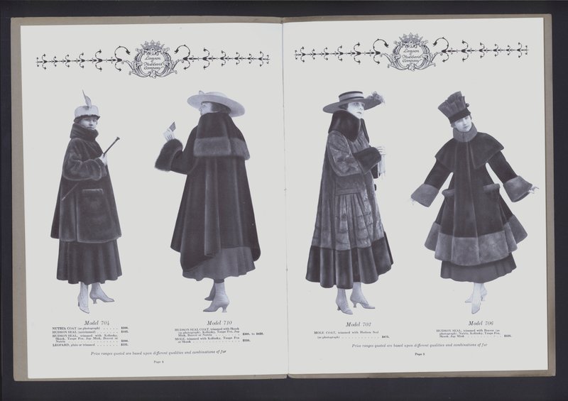 Espalhamento de duas páginas do The The Theater of Fur Fashion (foto a p/b) de American Photographer (after)