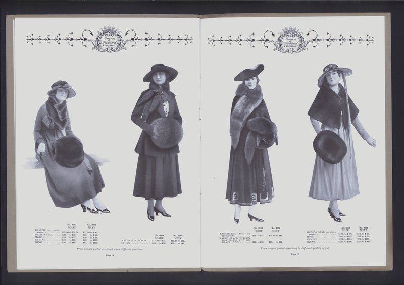 Espalhamento de duas páginas do The The Theater of Fur Fashion (foto a p/b) de American Photographer (after)