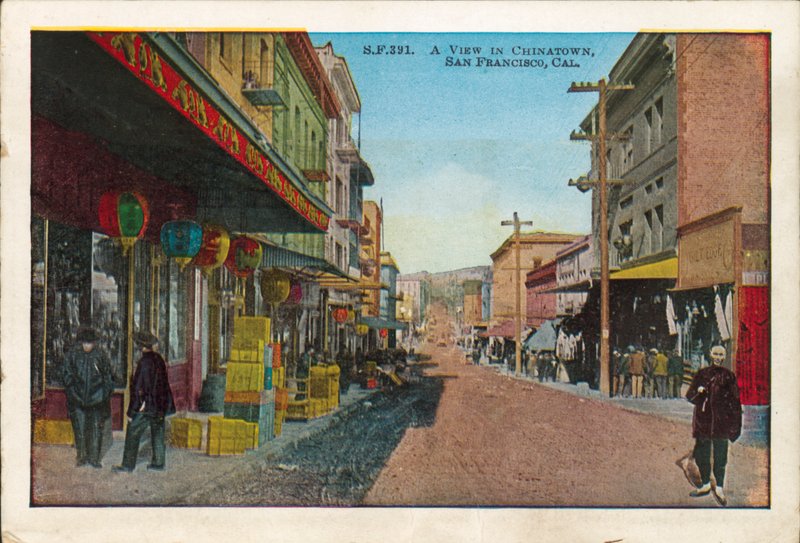 Uma vista em Chinatown, São Francisco, Califórnia (fotografia a cores) de American Photographer