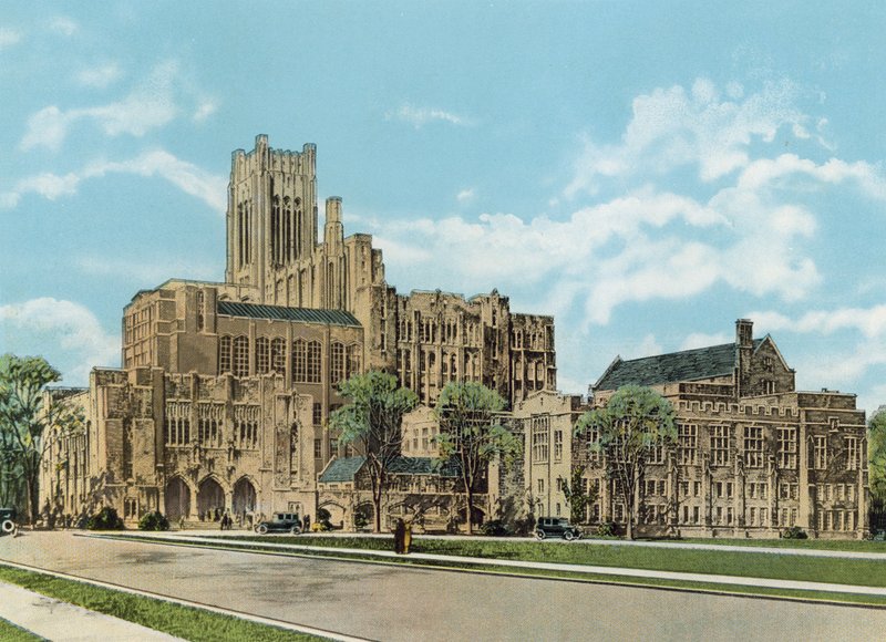 Alexander McKinlock Memorial Campus, Universidade Northwestern, Chicago Avenue e Lake Shore Drive (foto colorida) de American Photographer