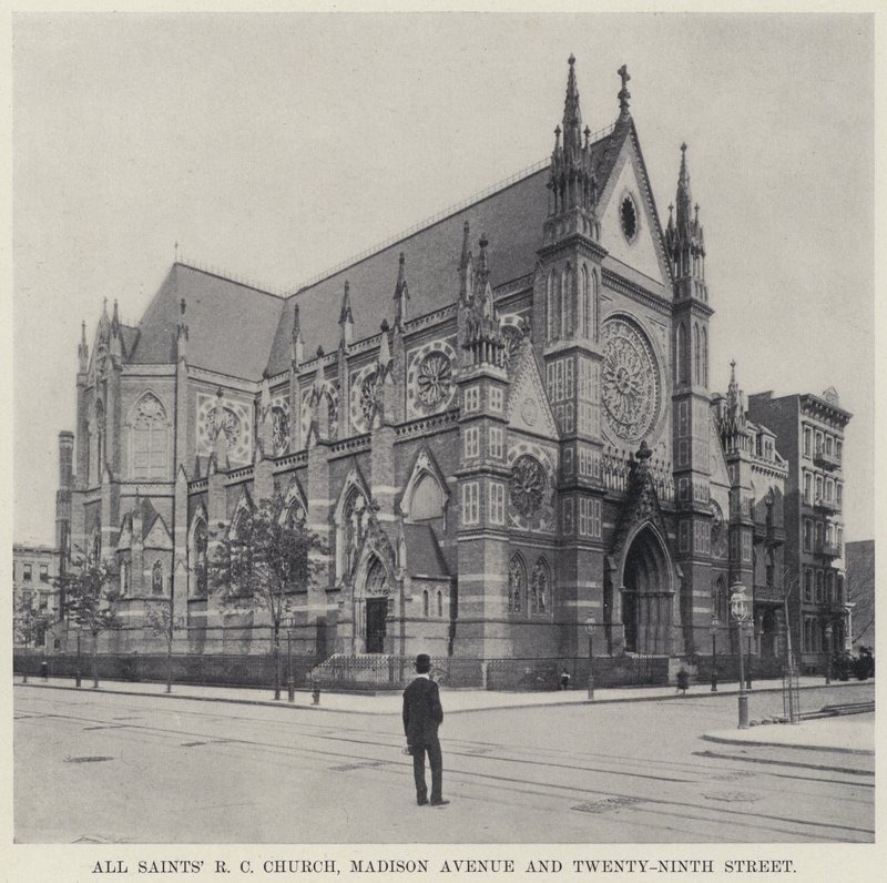 Igreja Todos os Santos R C, Madison Avenue e Twenty-Ninth Street (foto a p/b) de American Photographer