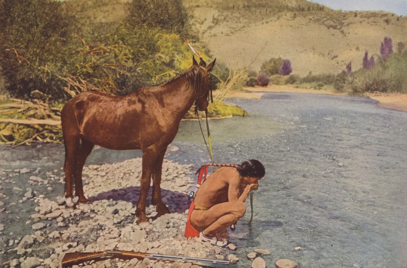 Guerreiro Apache, Rio Navaho Arizona (fotografia a cores) de American Photographer