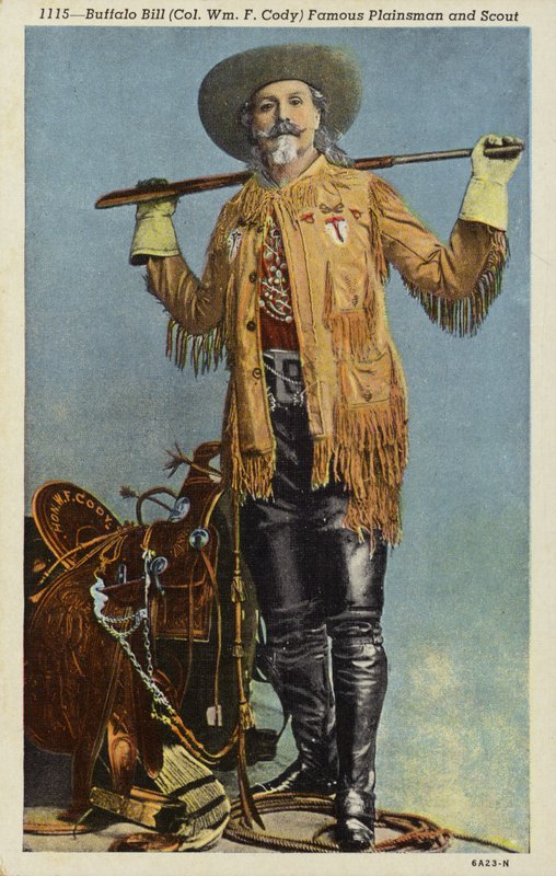 Buffalo Bill, famoso homem das planícies e escuteiro (1846-1917) (litografia a cores) de American Photographer