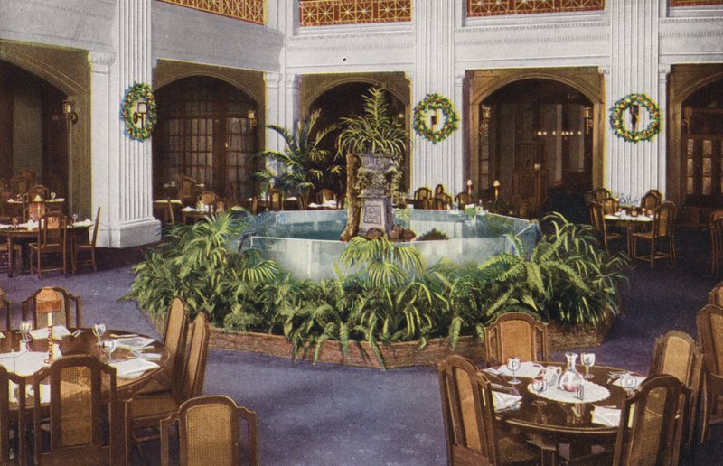 Chicago: Fonte na sala de grelhados sul, Marshall Field and Co (fotografia a cores) de American Photographer