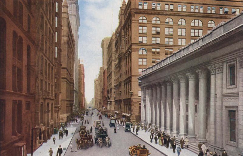 Chicago: La Salle Street, a partir do edifício da Junta Comercial (fotografia a cores) de American Photographer
