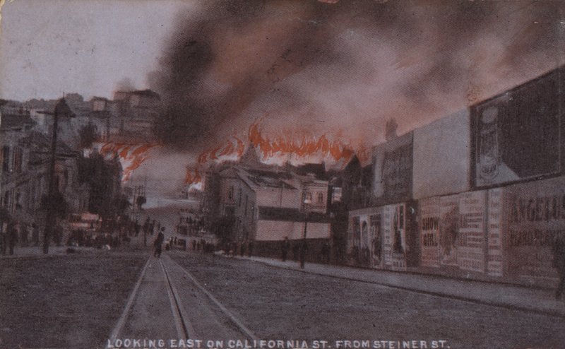 Incêndios após o terramoto de 1906 em São Francisco (fotografia a cores) de American Photographer