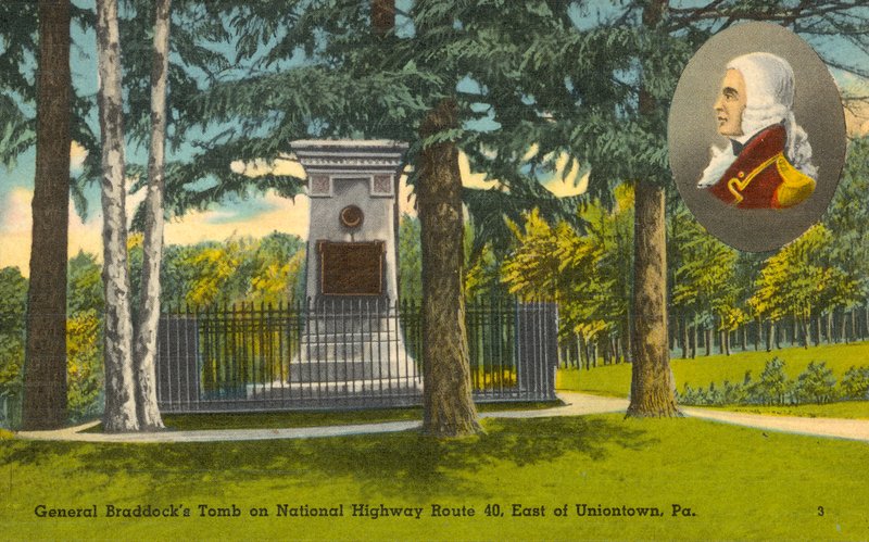 Túmulo do General Braddock, National Highway Route 40, a leste de Uniontown, Pa (fotografia a cores) de American Photographer