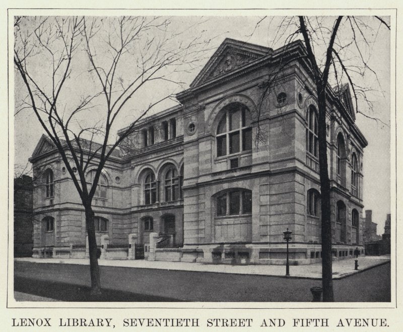 Biblioteca Lenox, Rua Seventieth e Quinta Avenida (foto a p/b) de American Photographer