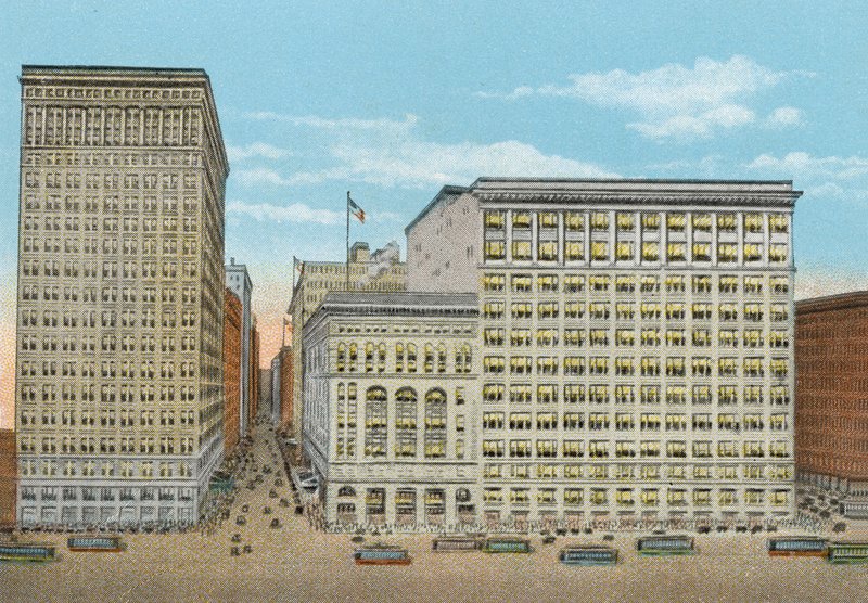 Marshall Field and Company, lojas de varejo, Wabash e Washington (foto colorida) de American Photographer