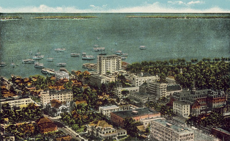 Miami, Flórida, c 1925: Vista panorâmica de Miami (fotografia a cores) de American Photographer