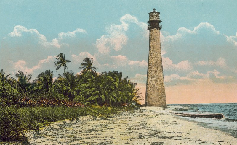 Miami, Flórida, c 1925: Cabo Florida e Farol (fotografia a cores) de American Photographer
