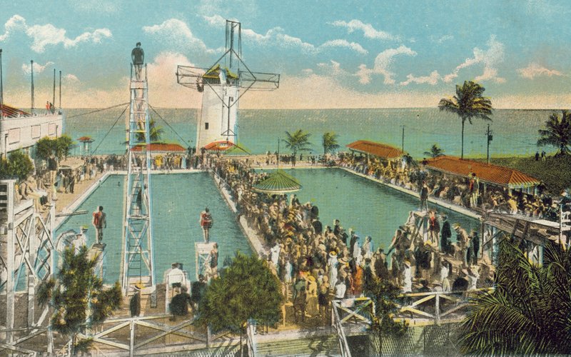 Miami, Florida, c 1925: Piscina do Casino de Miami Beach (fotografia a cores) de American Photographer