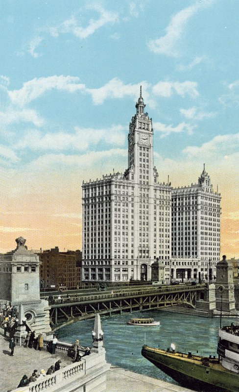 Michigan Boulevard, Bridge e Wrigley Building (foto colorida) de American Photographer
