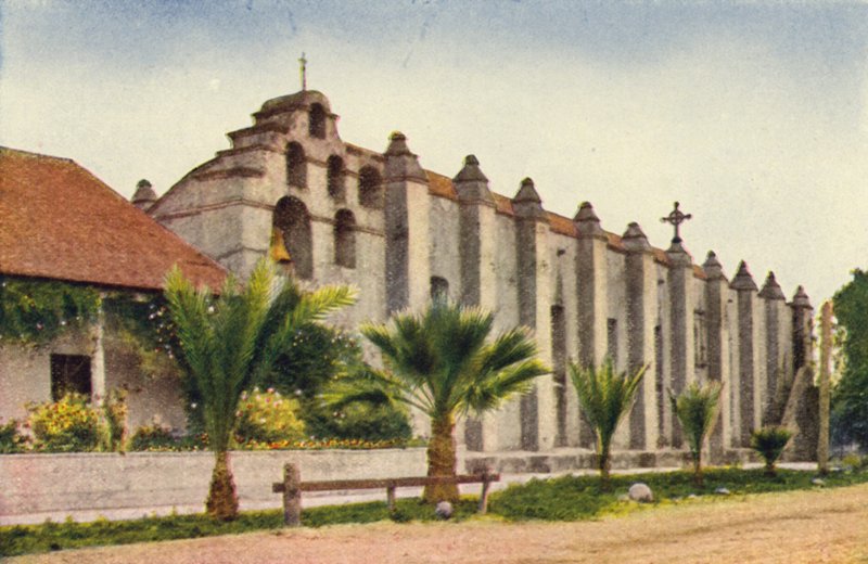 Missão de São Gabriel, perto de Los Angeles (fotografia a cores) de American Photographer