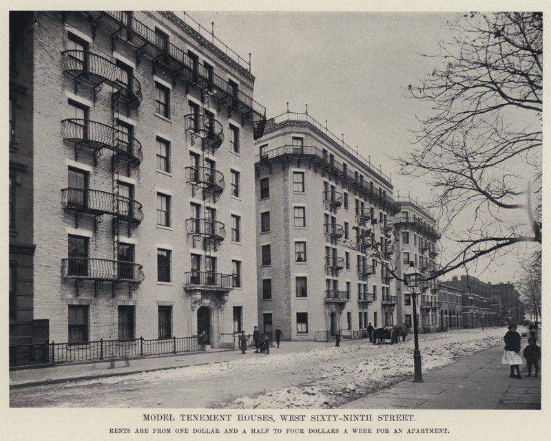 Moradias Modelo Tenement Houses, West Sixty-Ninth Street (foto a p/b) de American Photographer