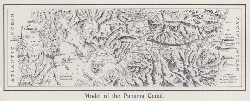 Maquete do Canal do Panamá (fotografia a preto e branco) de American Photographer