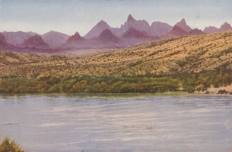 Montanhas Needles e rio Colorado, Califórnia (fotografia colorida) de American Photographer