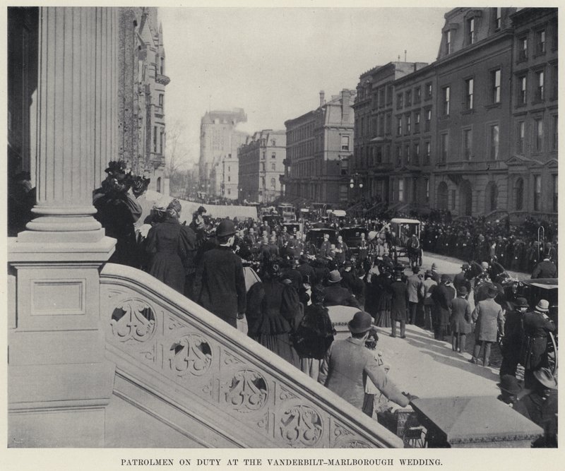 Patrulheiros de serviço no casamento de Vanderbilt-Marlborough (foto a p/b) de American Photographer