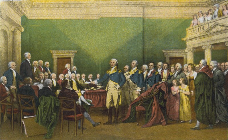 Renúncia do General Washington, Annapolis, 23 de dezembro de 1783 (fotografia a cores) de American Photographer