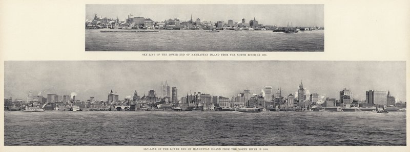 Sky-Line of the Lower End of Manhattan Island from the North River (foto a p/b) de American Photographer